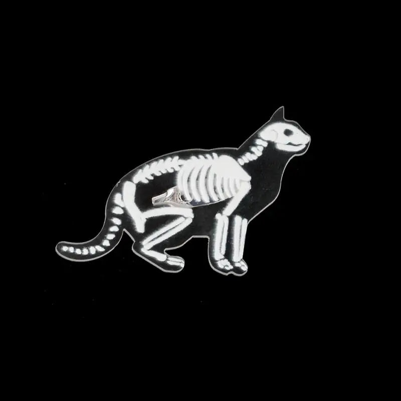 Animal Skeleton acrylic pin Cat pig rabbit penguin bird rat