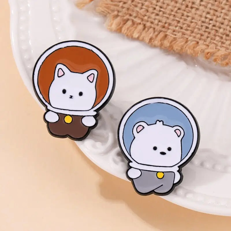 Astronaut Animals Enamel Pins