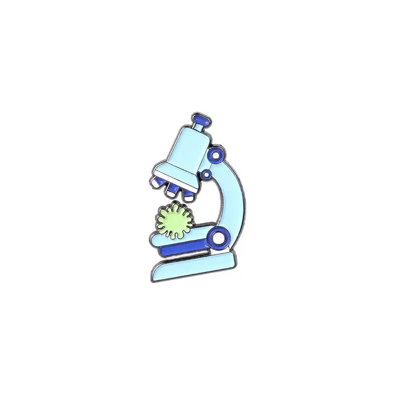 Beaker Microscope Gene Chain Enamel Pin