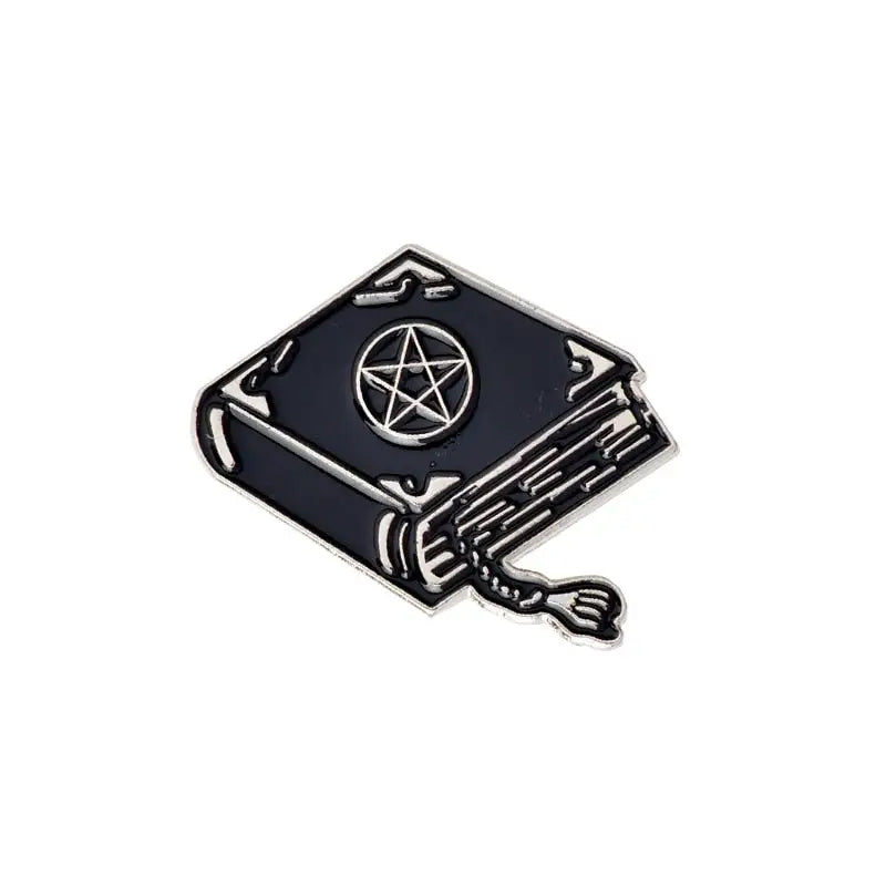 Black book enamel pin Witchcraft bat book badge Enamel Pin