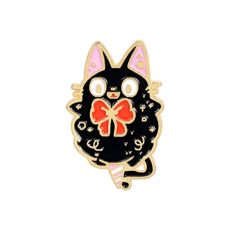 Black Cat JiJi Enamel Pin