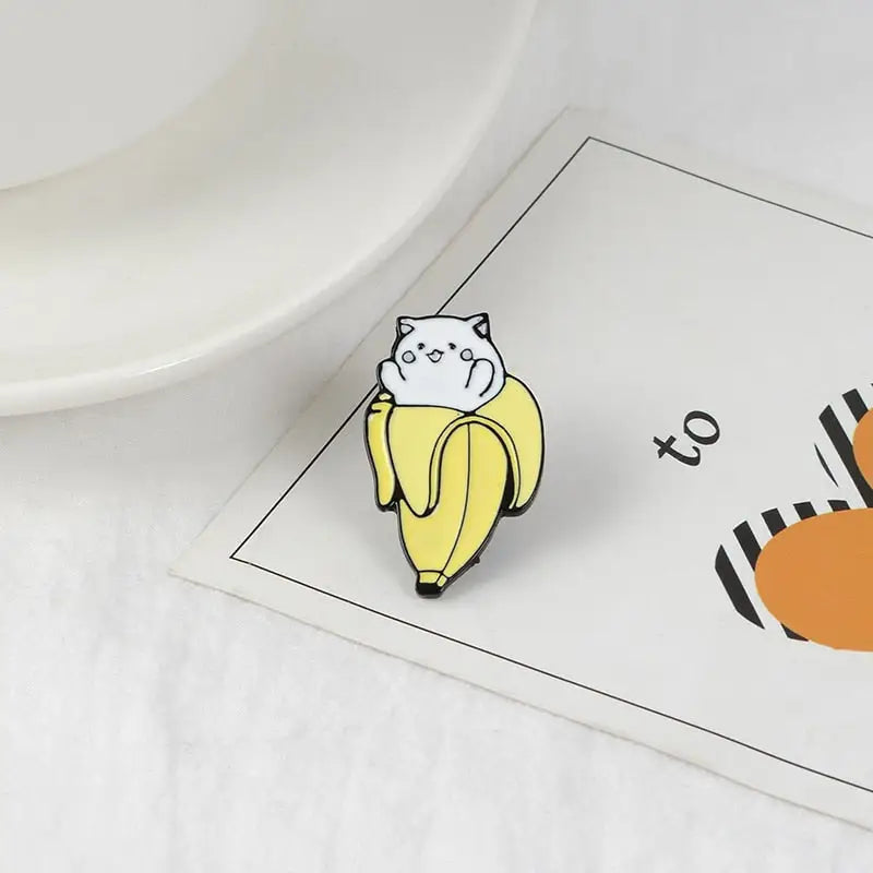 Cat Banana Enamel Pin