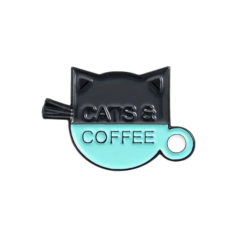 Cats Coffee Enamel Pin