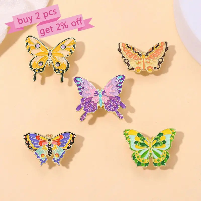 Classic Pattern Butterfly Enamel Pins