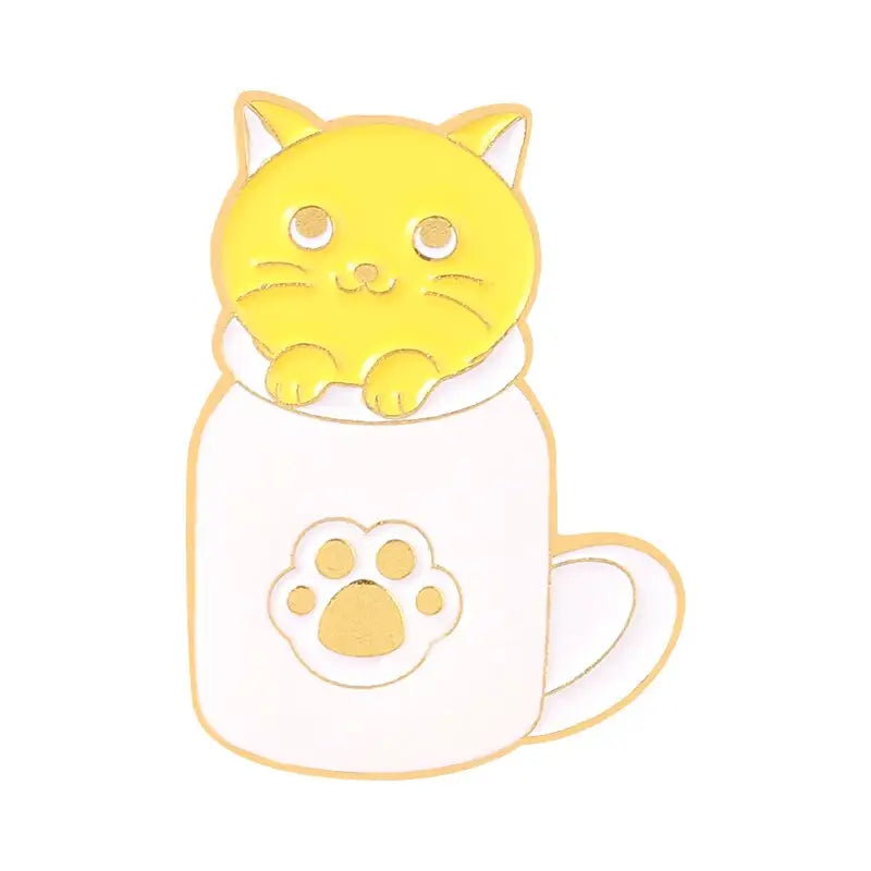 Coffee Cat Enamel Pin