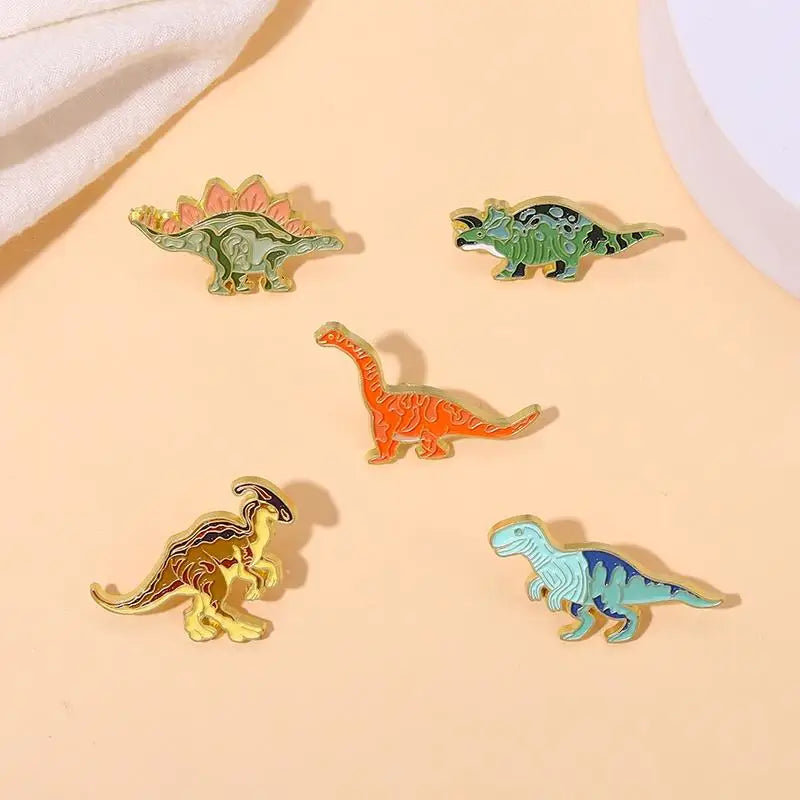 Colorful Dino Enamel Pins