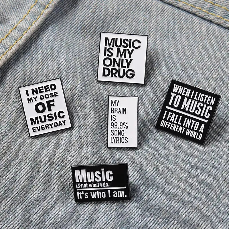 Cool Quotes about Music Enamel Pin