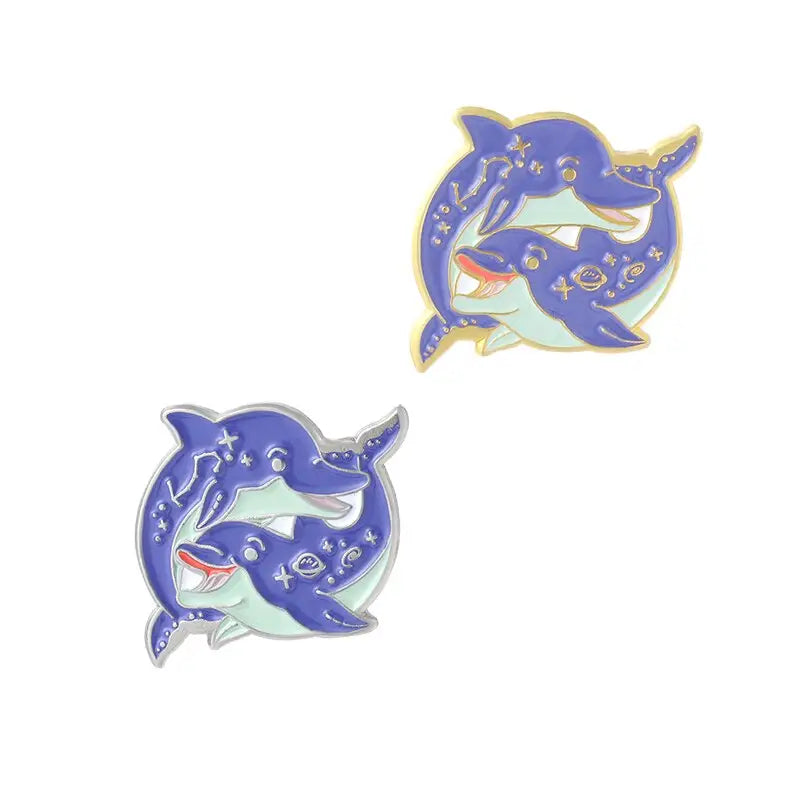 Couple Dolphins Enamel Pin