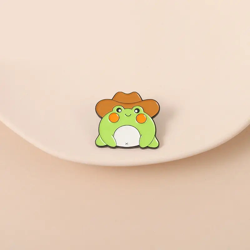 Cowboy Hat Frog Enamel Pins