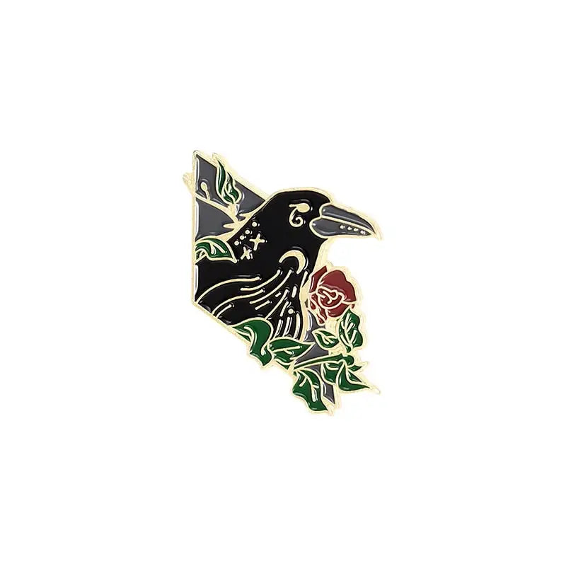 Crow Raven Enamel Pin