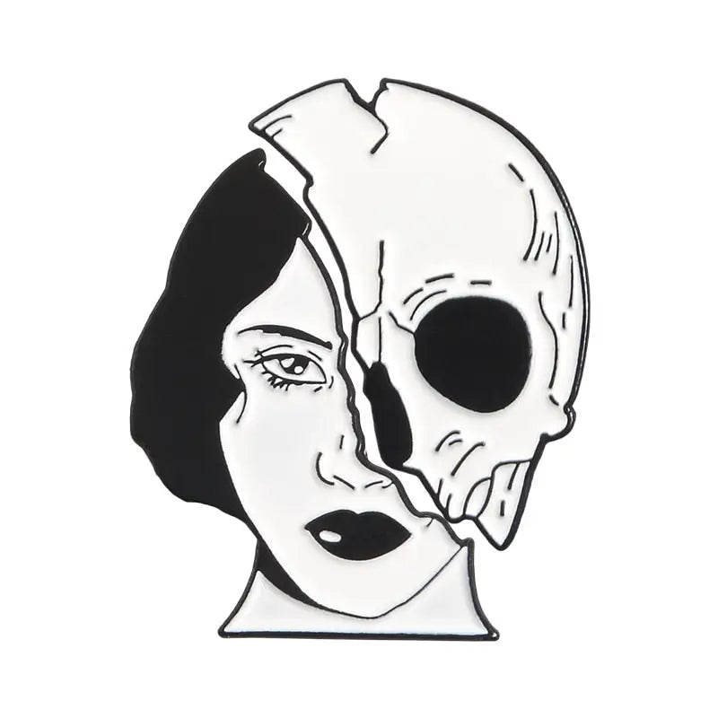 Dead Lovers Woman Skeleton Face Enamel Pin