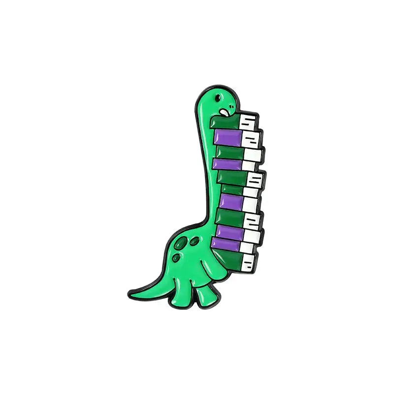 Dinosaur and Books Enamel Pin