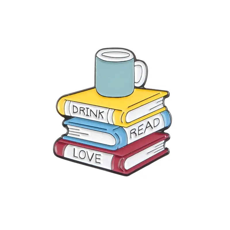 Drink Read Love Enamel Pin