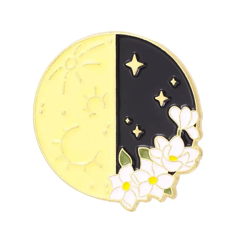 Floral Moon Phase Enamel Pins