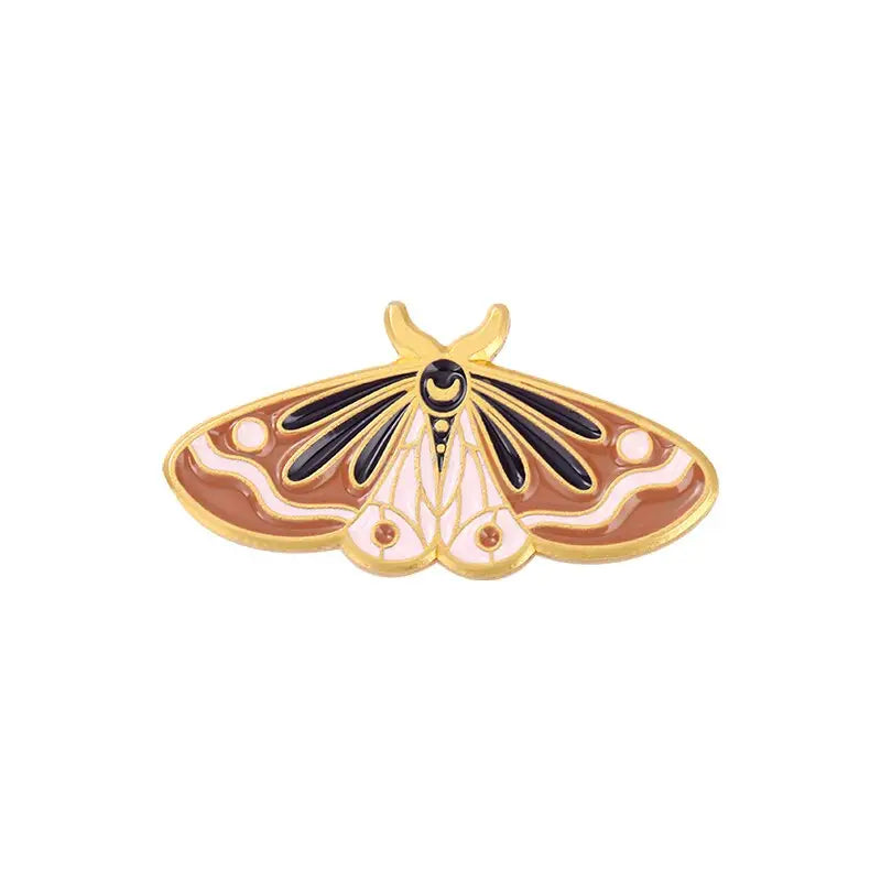 Floral Moth Butterfly Enamel Pins