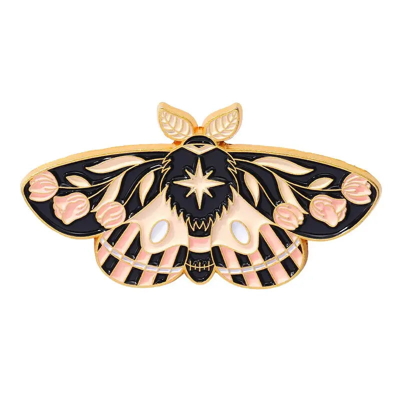 Floral Moth Butterfly Enamel Pins