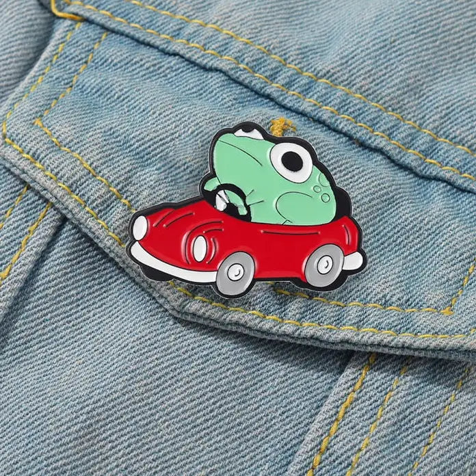 Froggy Driver Enamel Pin