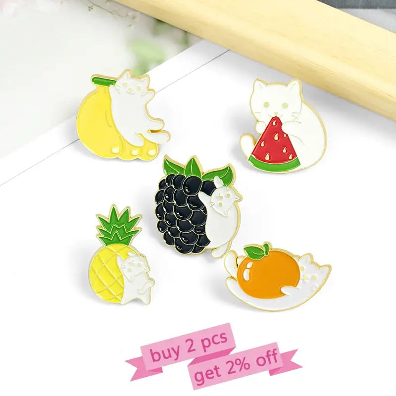 Fruit Cats Enamel Pin