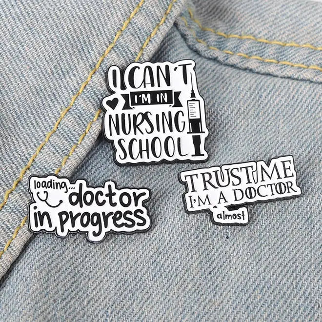 Fun Dialogue Doctor Nurse Enamel Pin