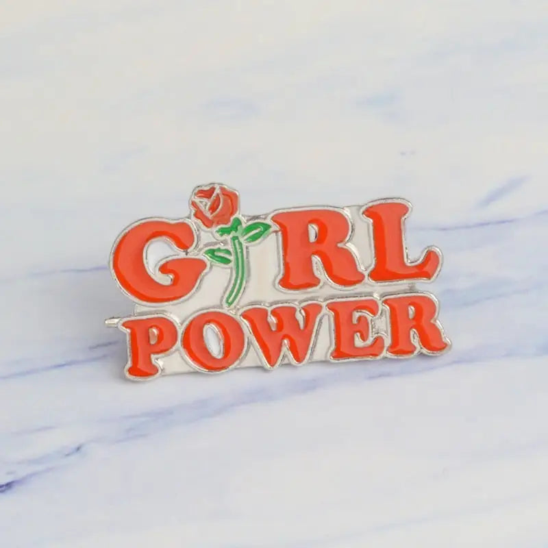 GIRL women power enamel pin Feminism Enamel Pin