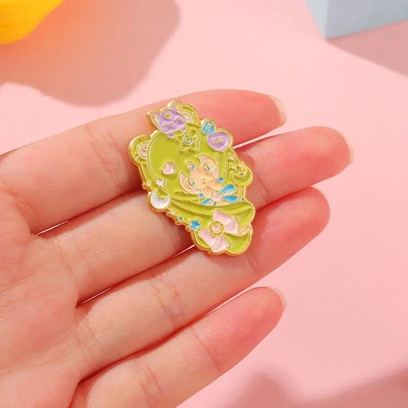 Girls And Cats Enamel Pin