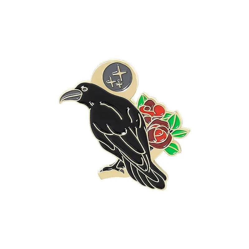 Gothic Crow Enamel Pin