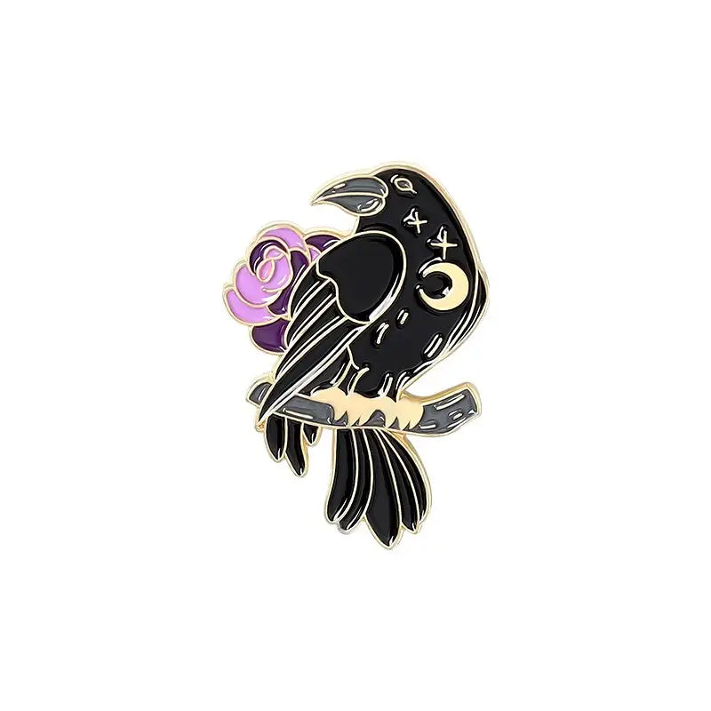 Gothic Crow Enamel Pin