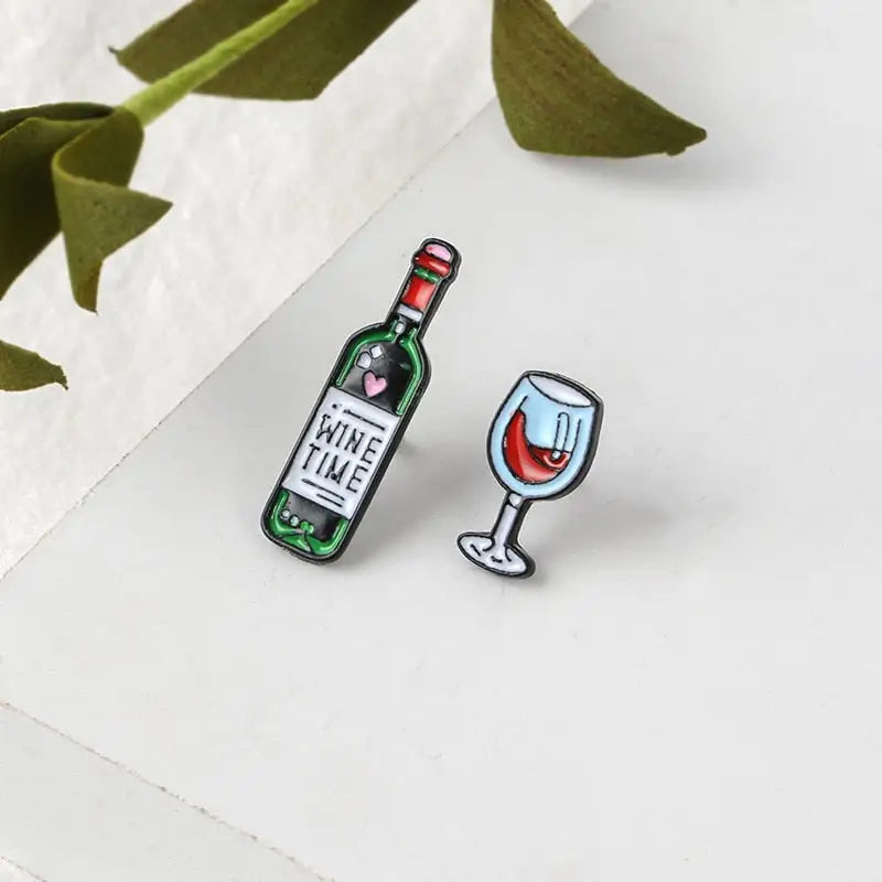 Grape wine and Glass Enamel Pin