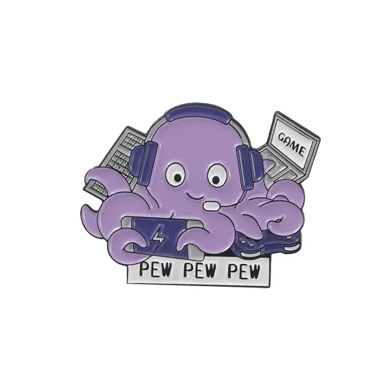 Hard Working Octopus Enamel Pin