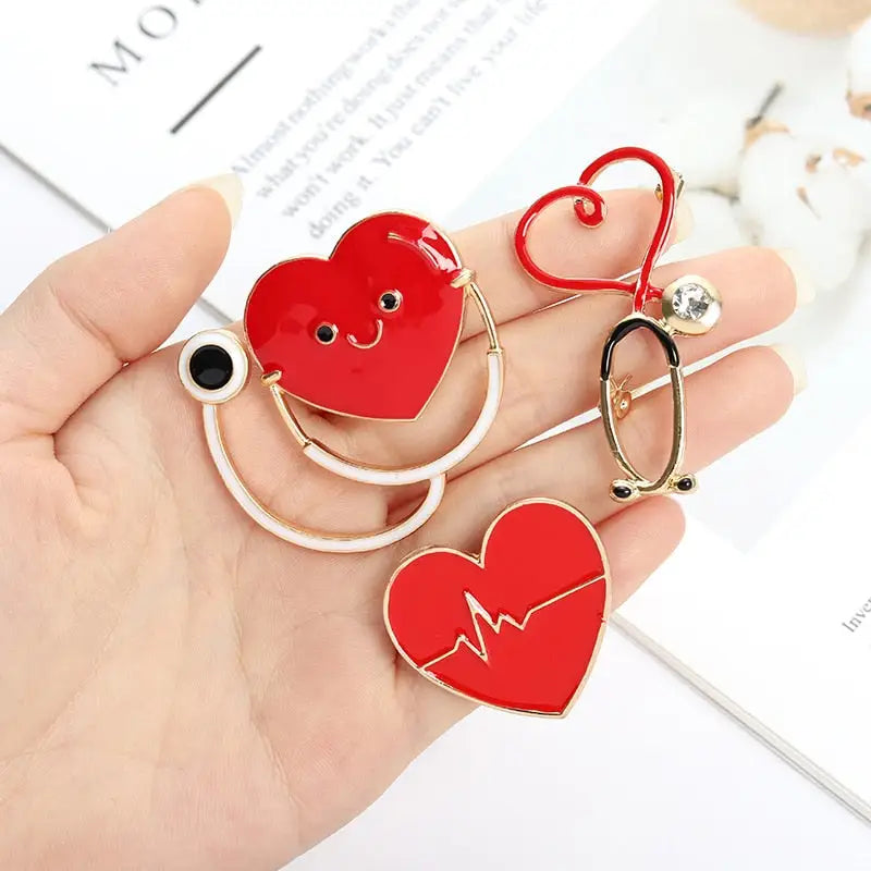 Heartbeat Stethoscope Enamel Pin