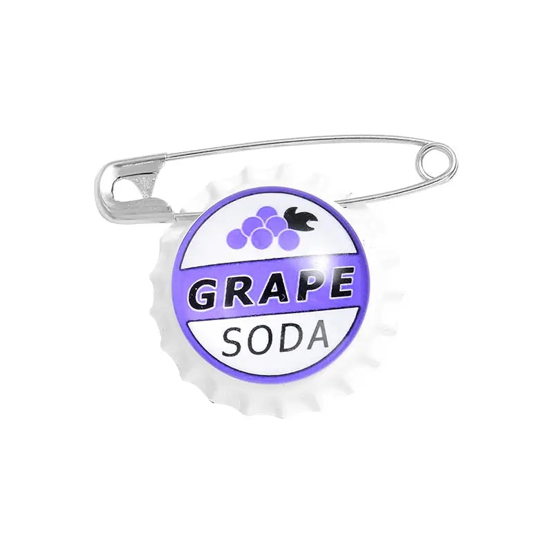 Juice Soda Bottle cap Brooches Custom Capsule Enamel Pin