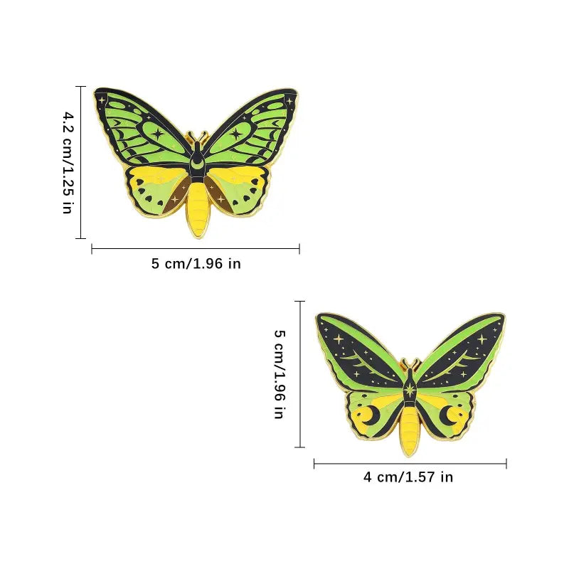 Luminous Butterfly Hard Enamel Pins