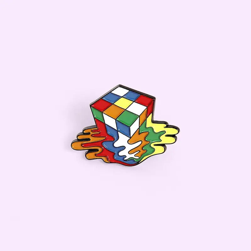 Melty Cube Enamel Pin
