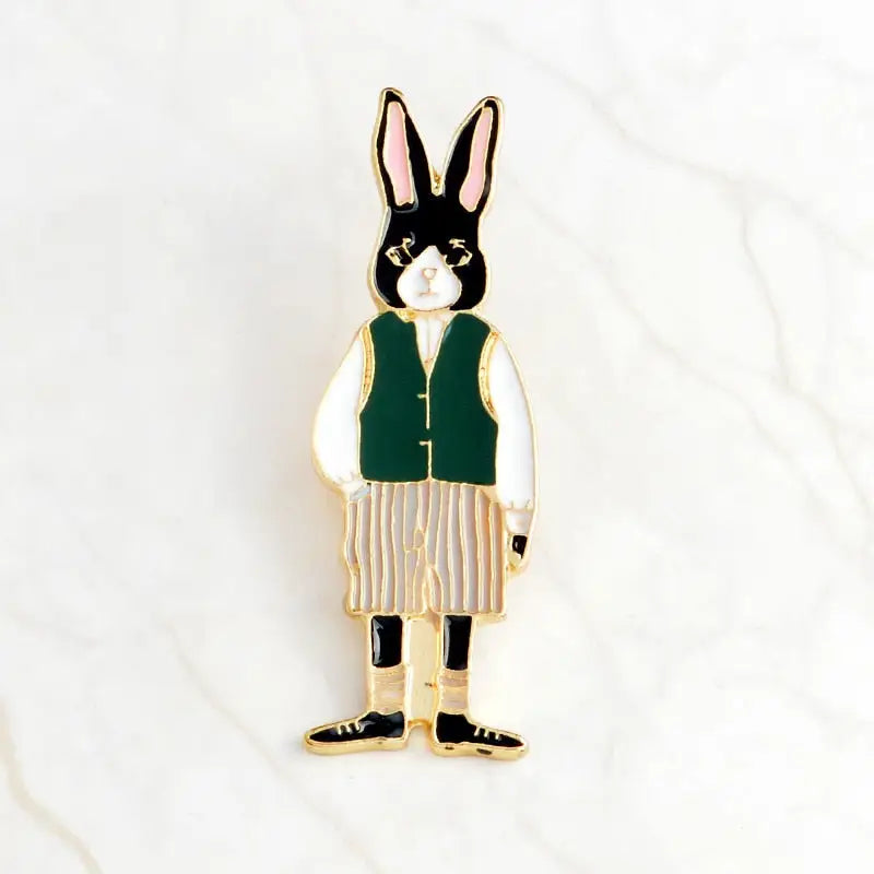 Mr Ms Gentleman Lady Cat rabbit fox Enamel Pin