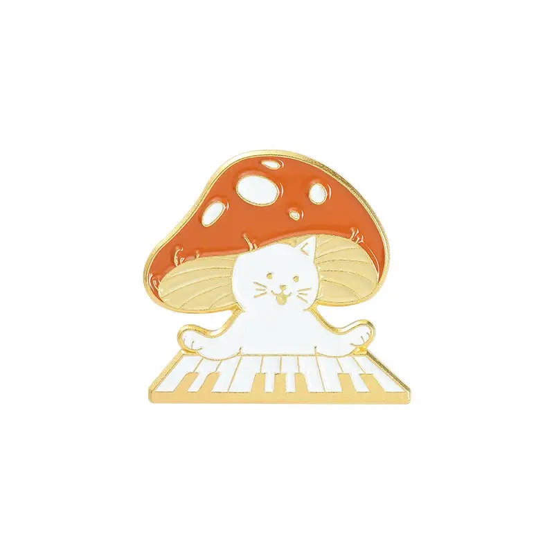 Mushroom Band Enamel Pin