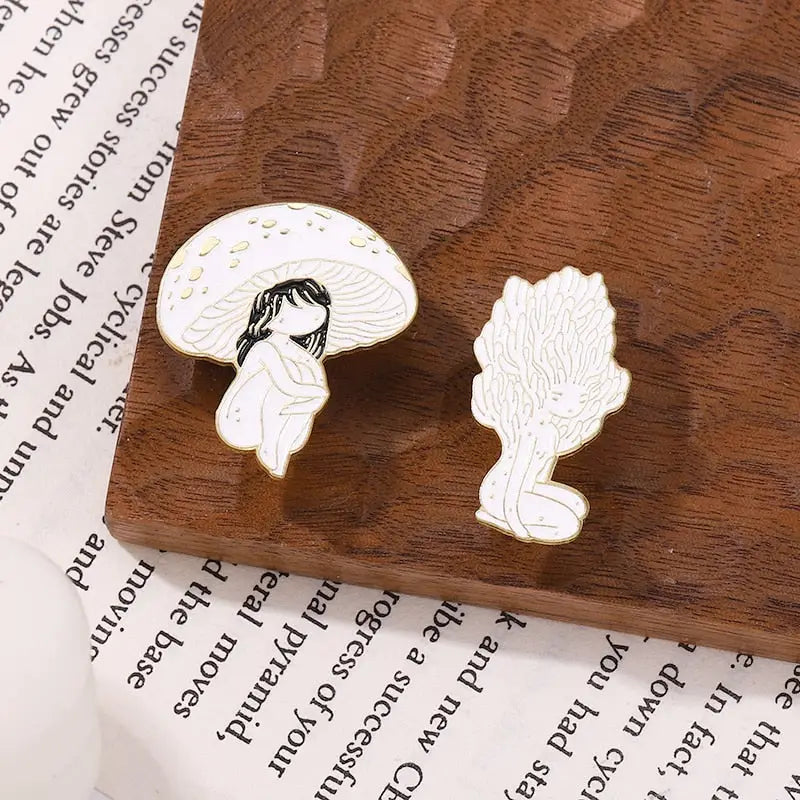 Mushroom Fairy Enamel Pins