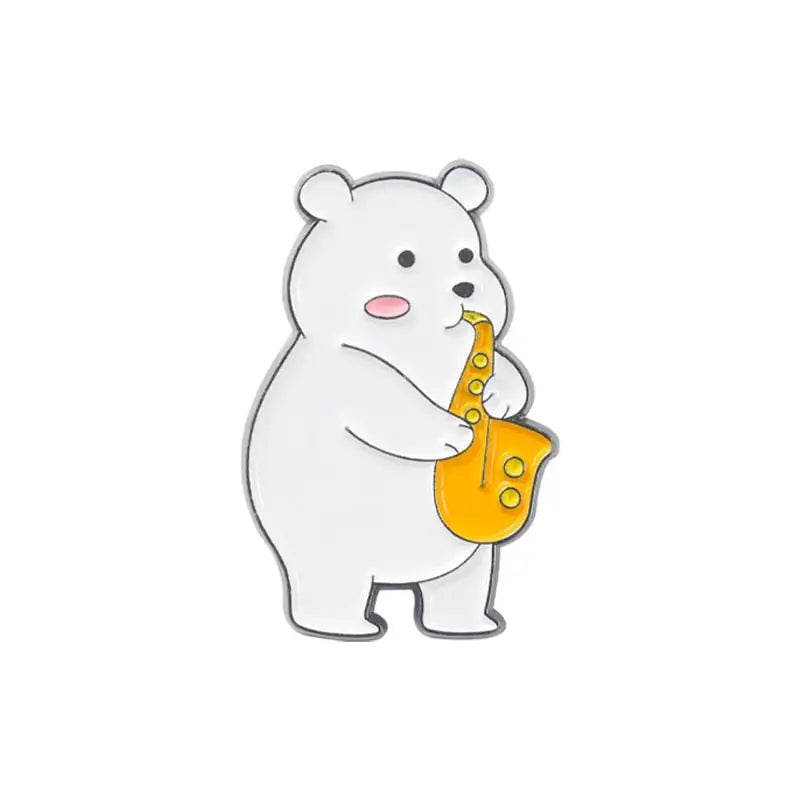 Music Playing Bears Enamel Pin