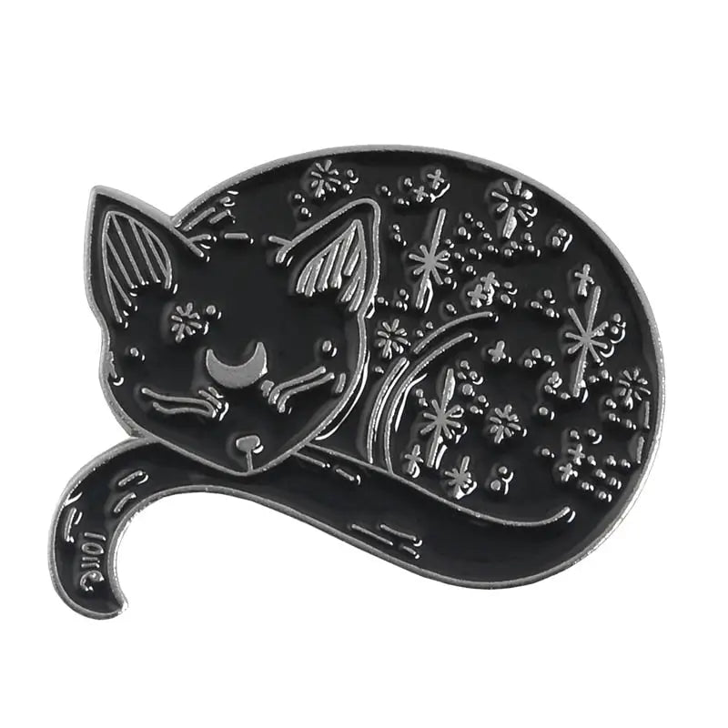 Mystical Witch Cat Enamel Pin