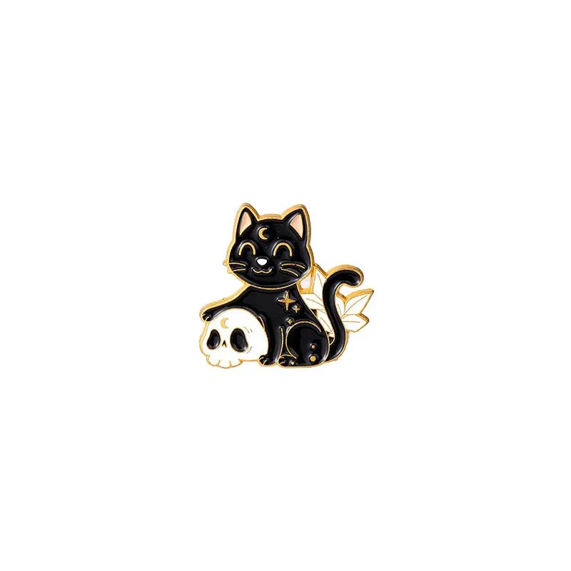 New Moon Black Cat Enamel Pin