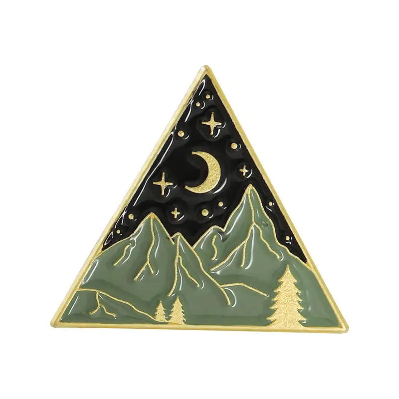 Outdoors Mountain Starry Night Enamel Pin