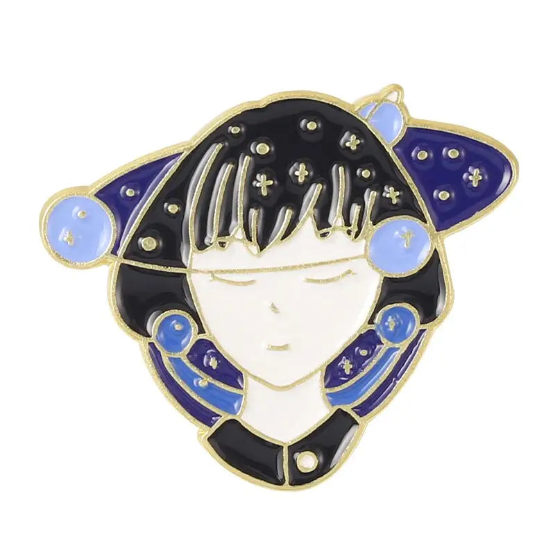 Outer Space Girl Enamel Pins