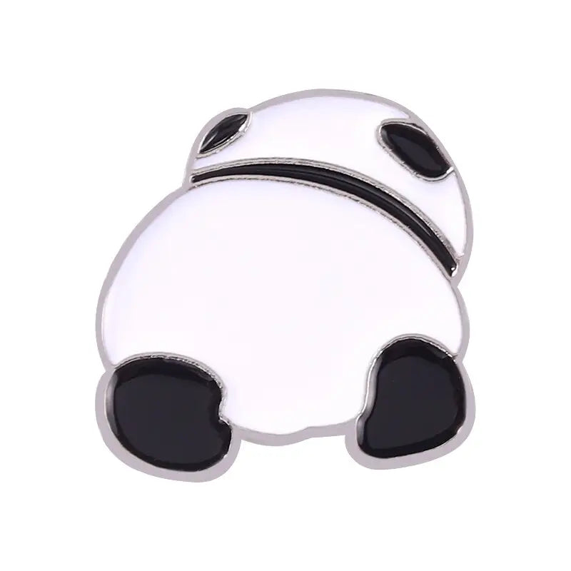 Panda with Bamboo Hat Enamel Pin