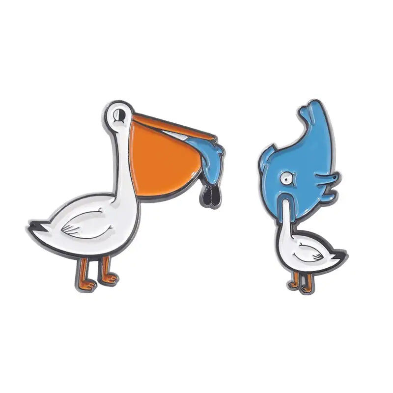 Pelican and Fish Enamel Pin