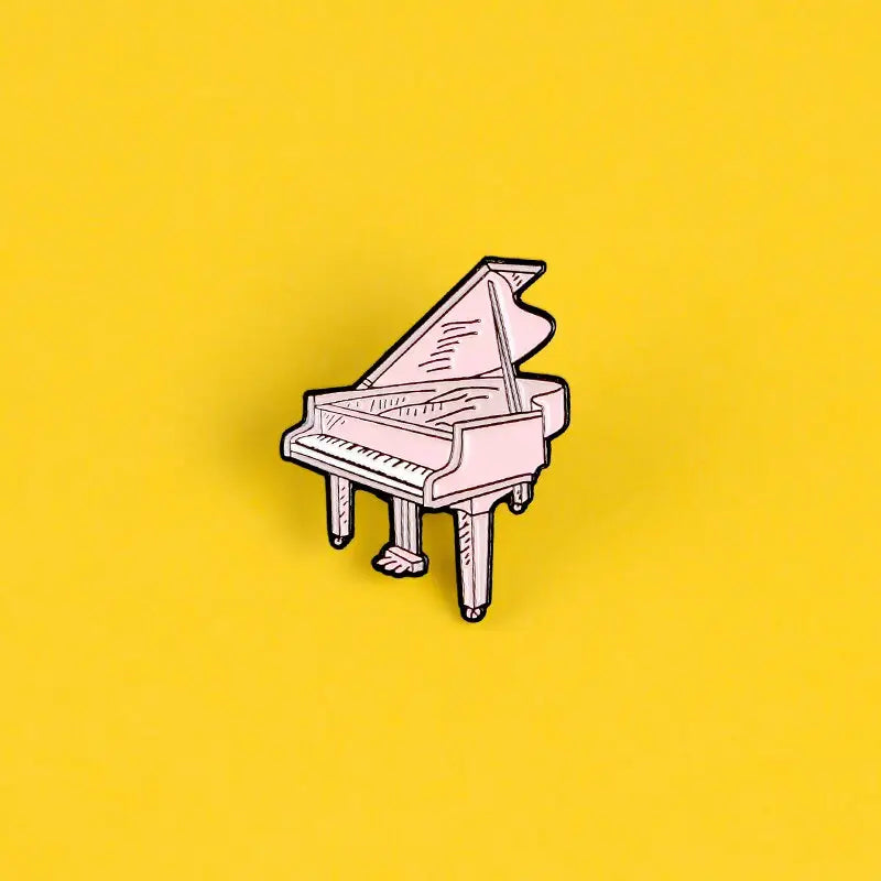 Pink Piano Enamel Pin
