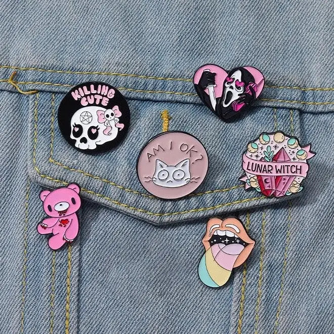 Pink Punk Enamel Pins