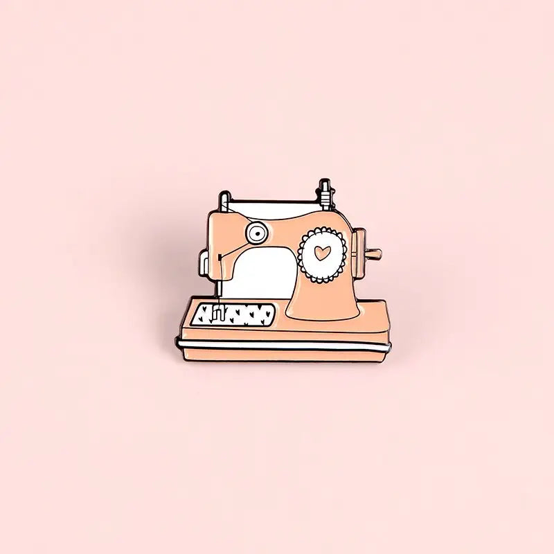Pink Sewing Machine Enamel Pin