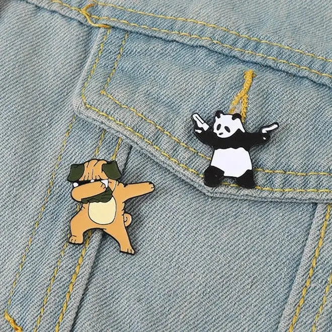 Pug Panda Enamel Pins