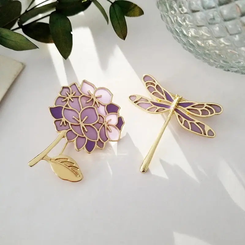 Purple Lilac Dragonfly Enamel Pin