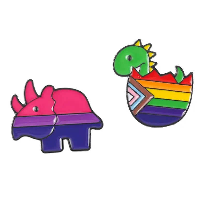 Rainbow Dinosaurs Enamel Pins