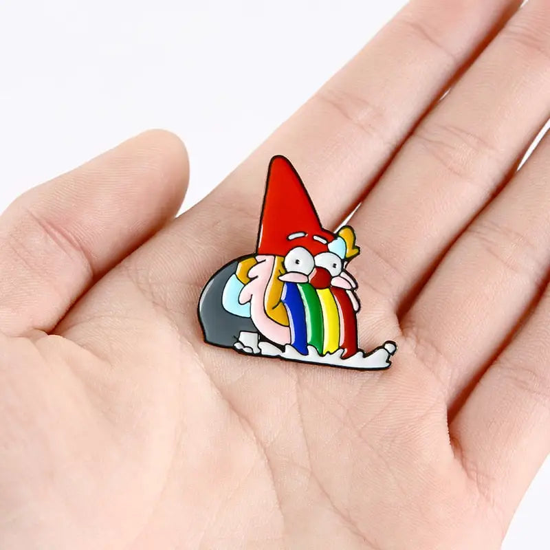 Rainbow Vomit Dwarf Enamel Pin